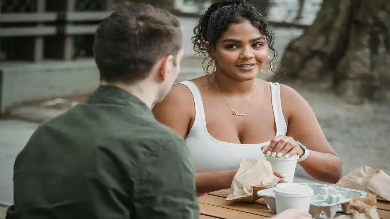 A couple on an outdoor date