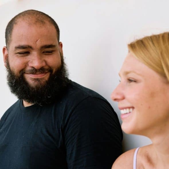 A man appreciating a woman