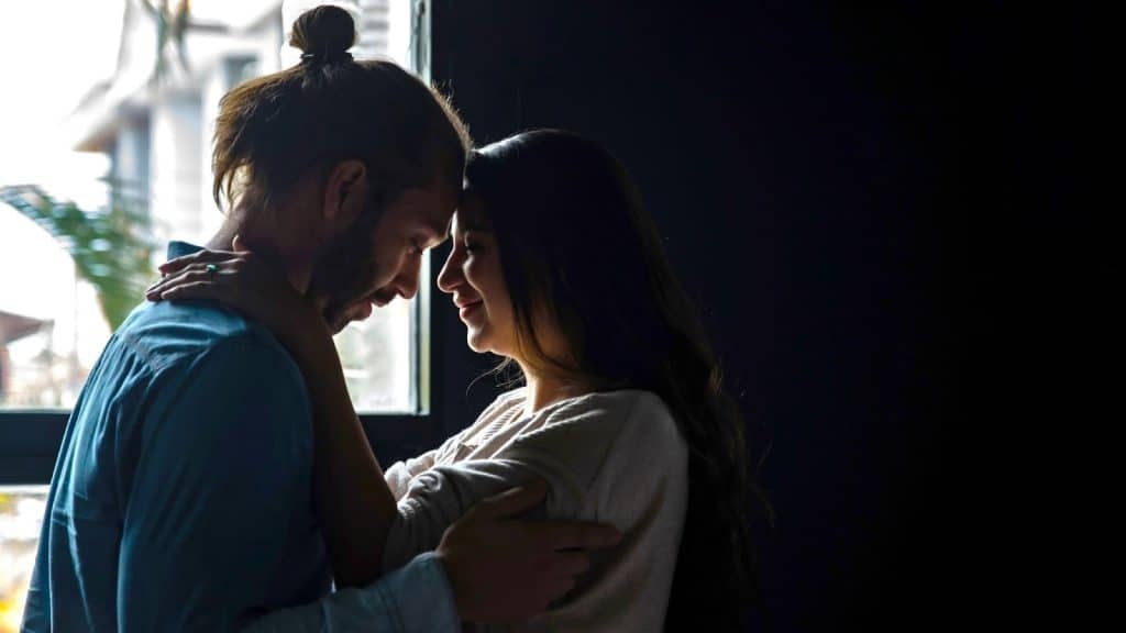 A man and a woman close to each other