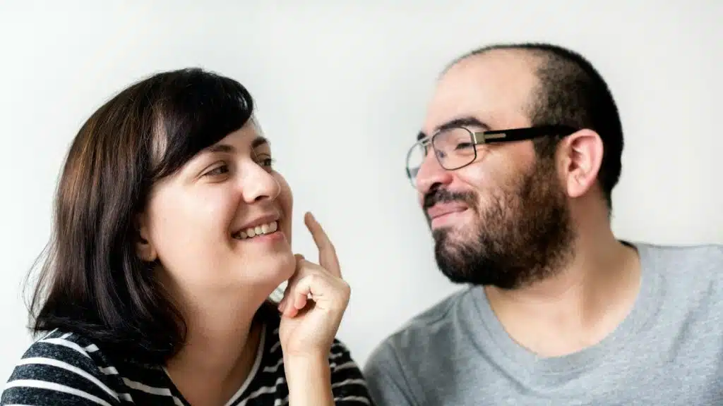 A man and a woman together