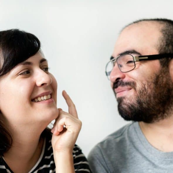 A man and a woman together