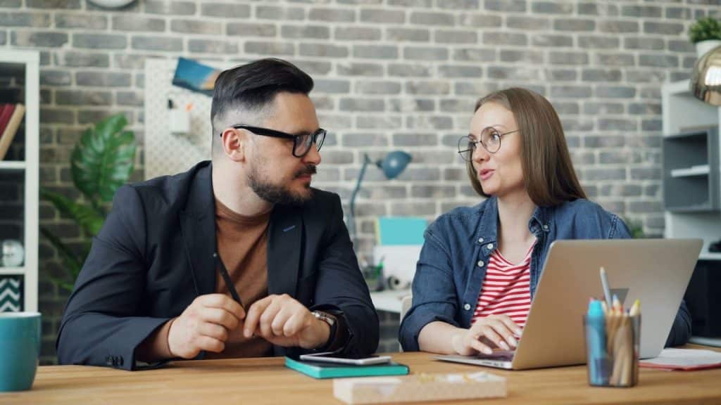 A man just listening to woman