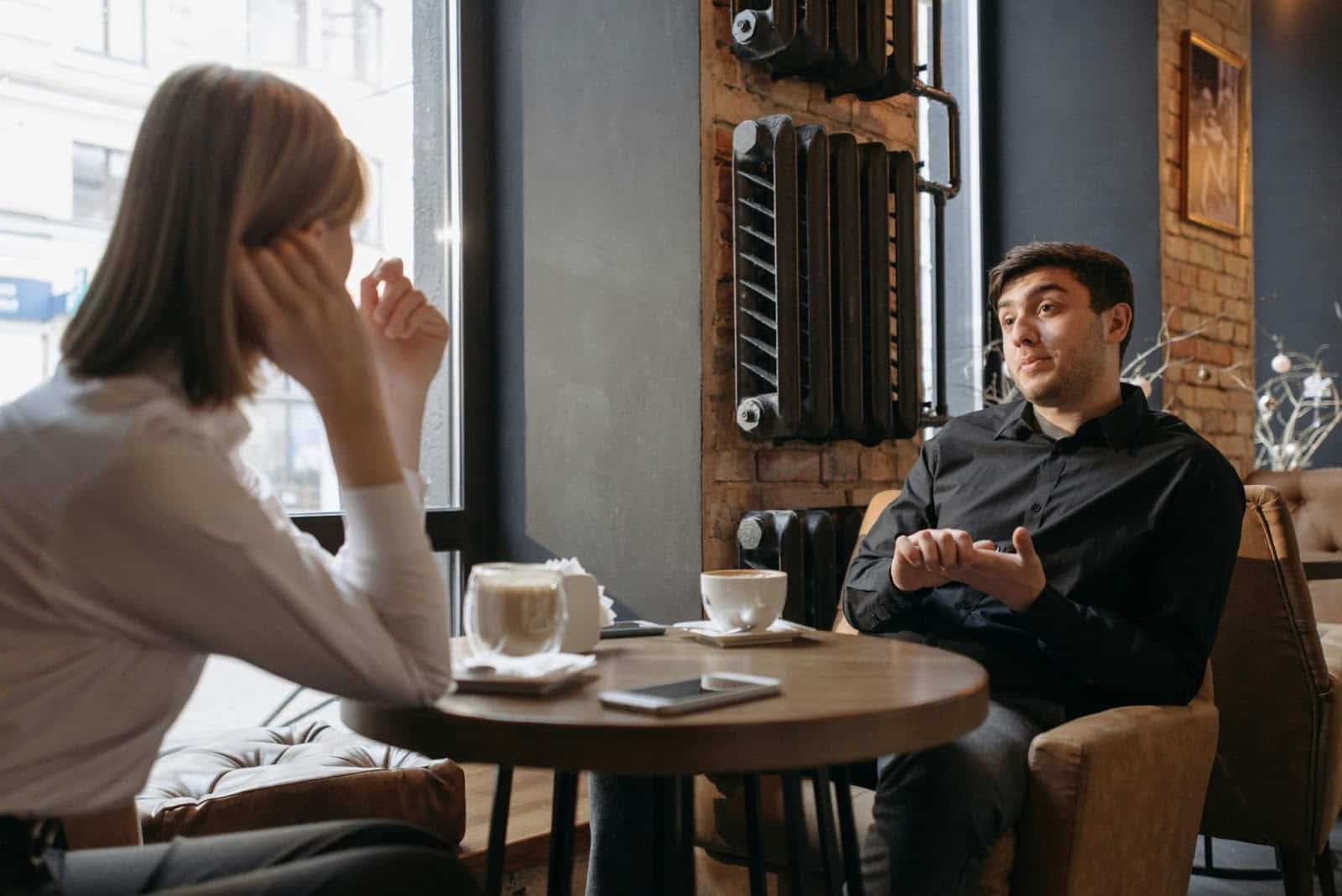 A man and woman dating