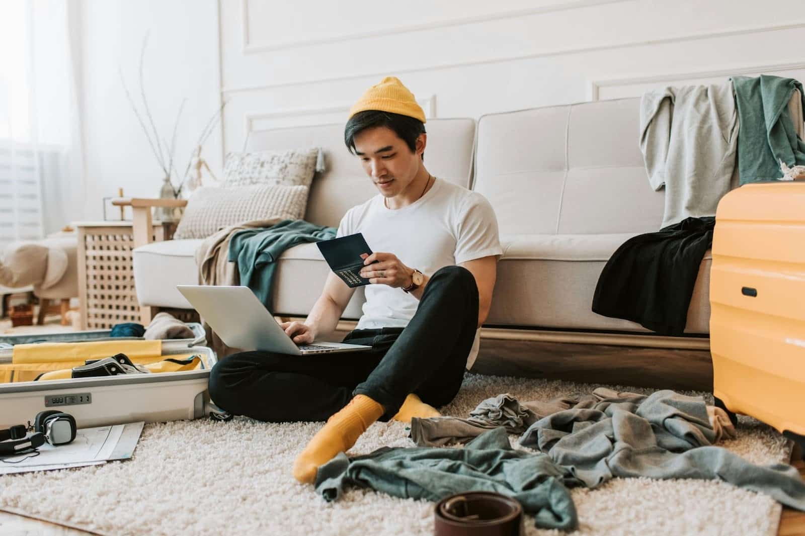 A man sitting on the floor