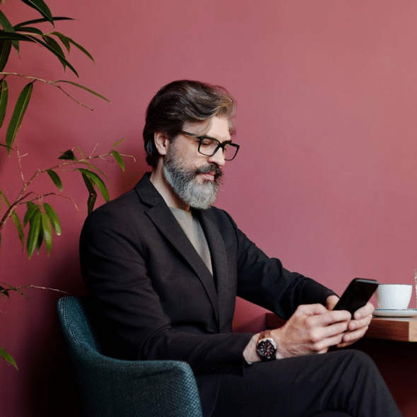 A man using his phone