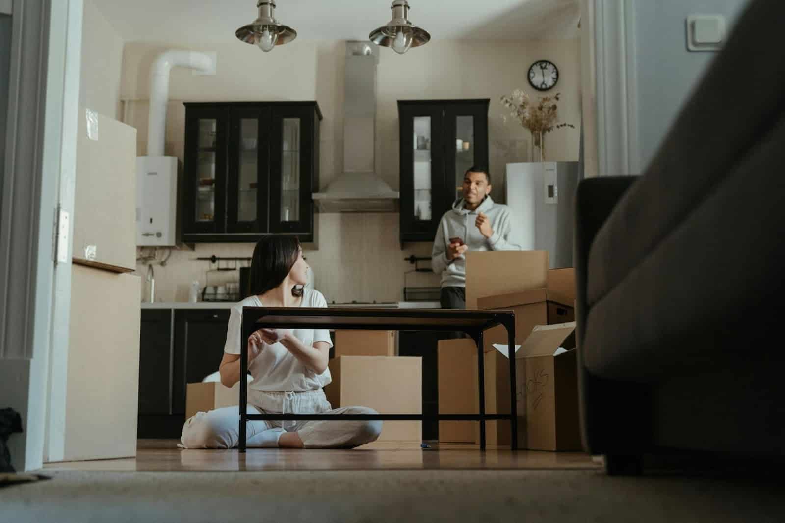 A man talking to woman