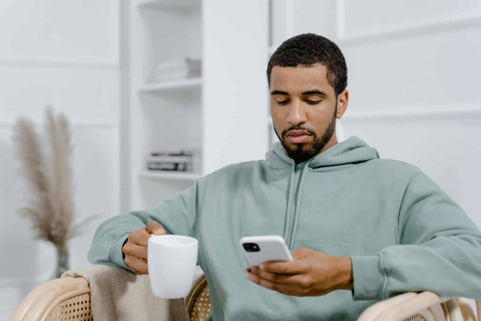 A man using his phone