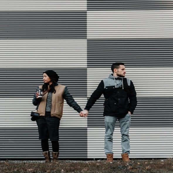 A couple not looking at each other