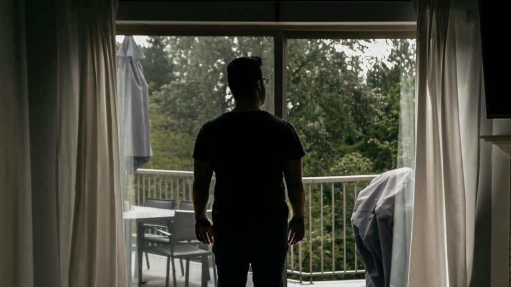 A man standing indoors