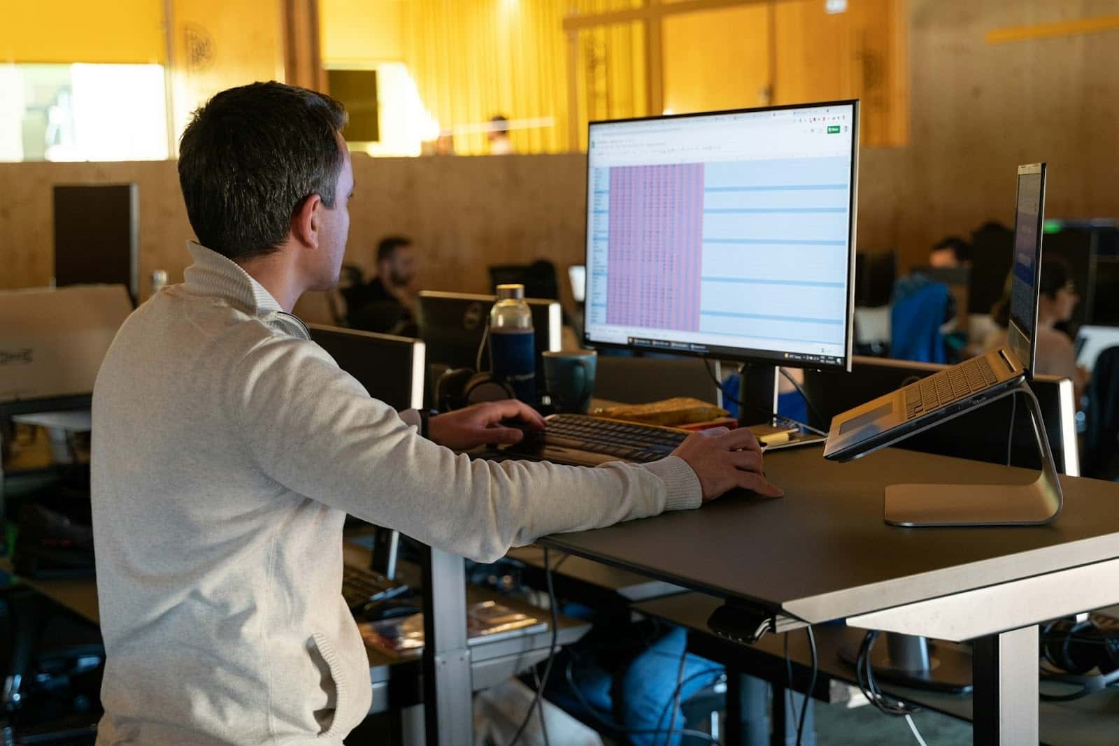 man working desk