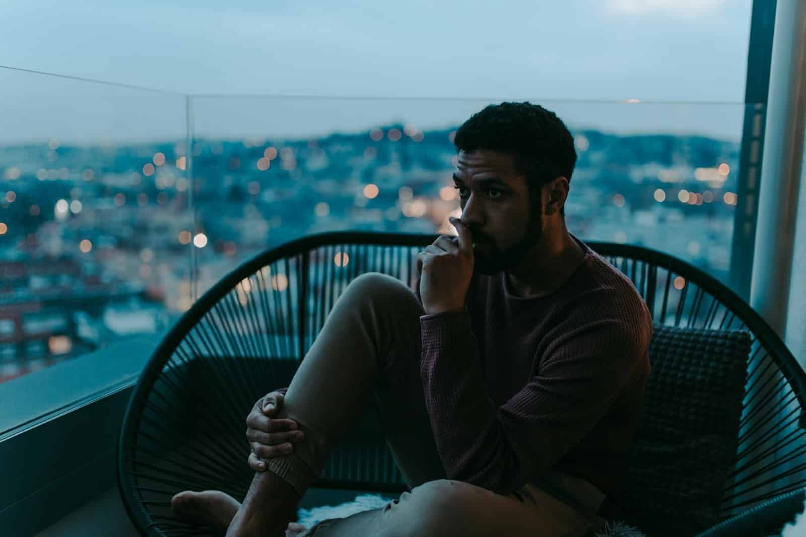 man alone apartment