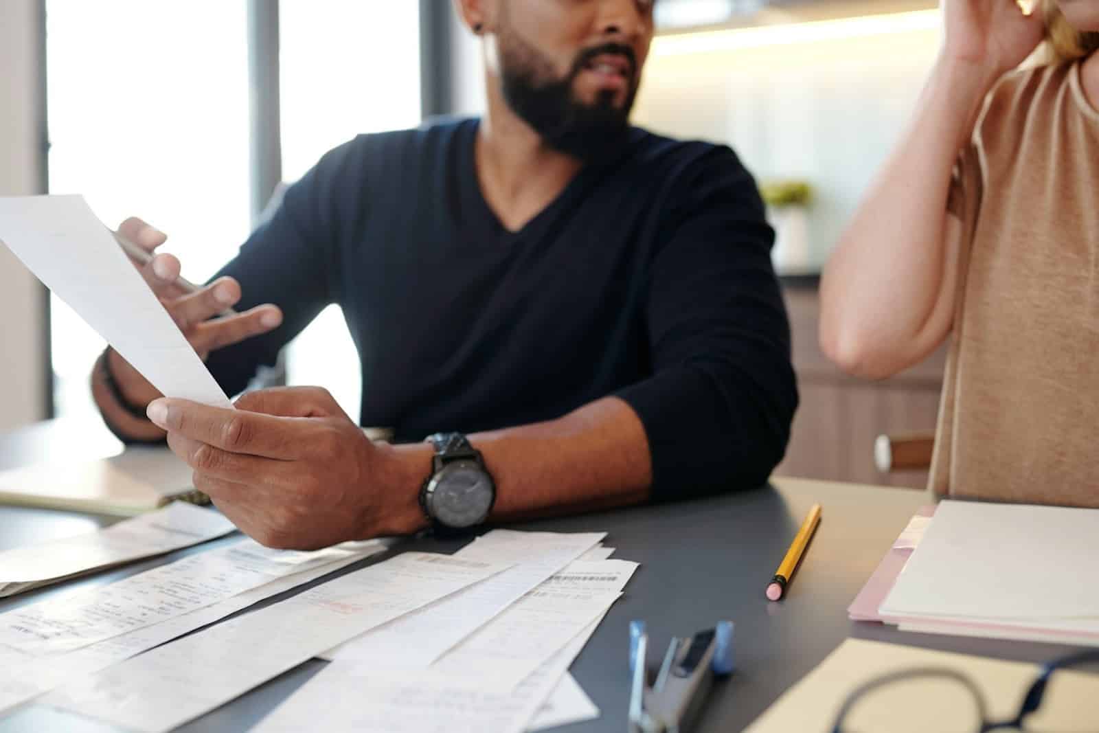 couple reviewing paperwork