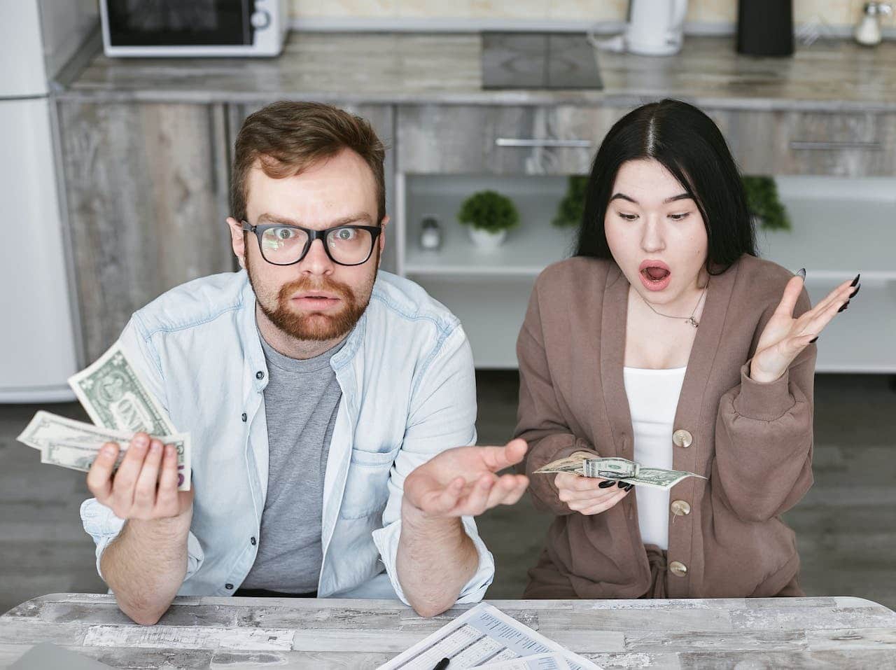 couple reviewing budget together