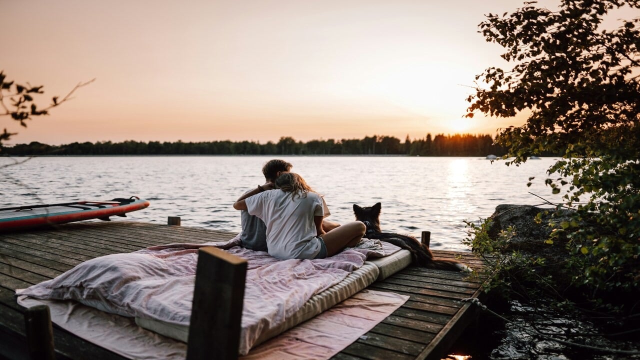 A couple on a peaceful vacation