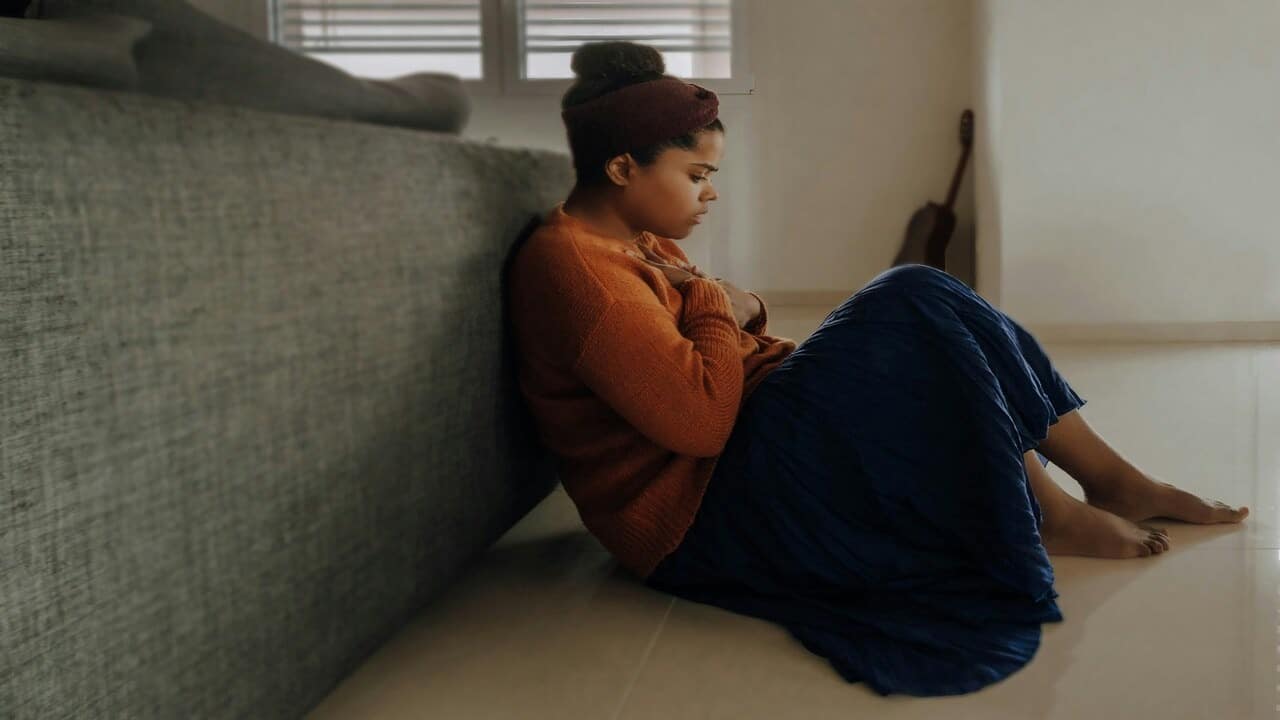 A woman having an anxiety attack