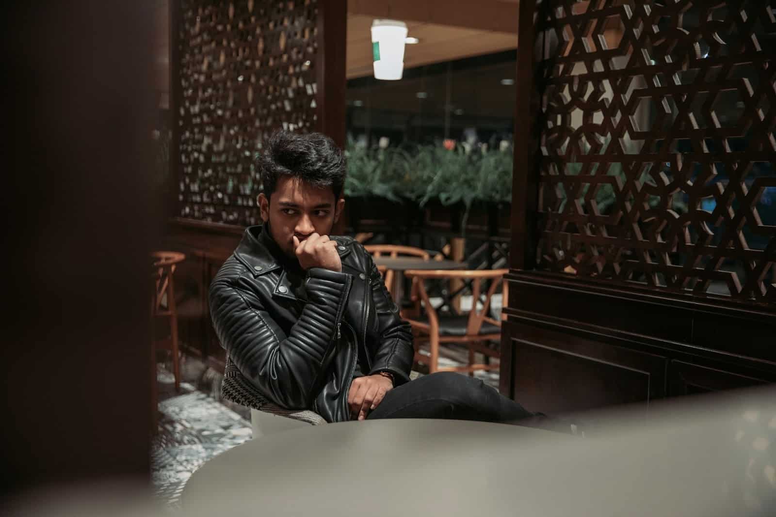 thoughtful man alone