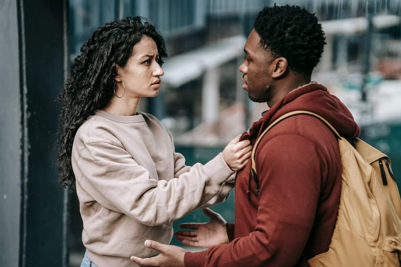 serious couple discussion