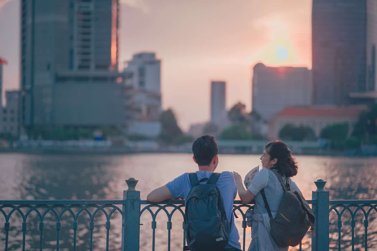 couple reflective evening