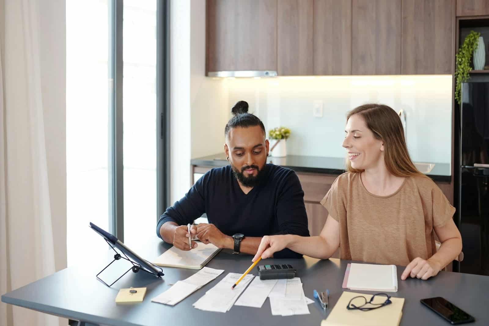 couple reviewing documents