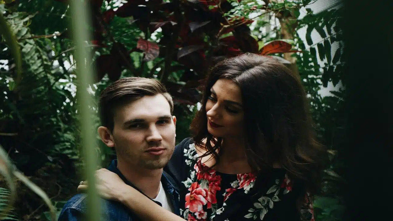A woman looking at her man