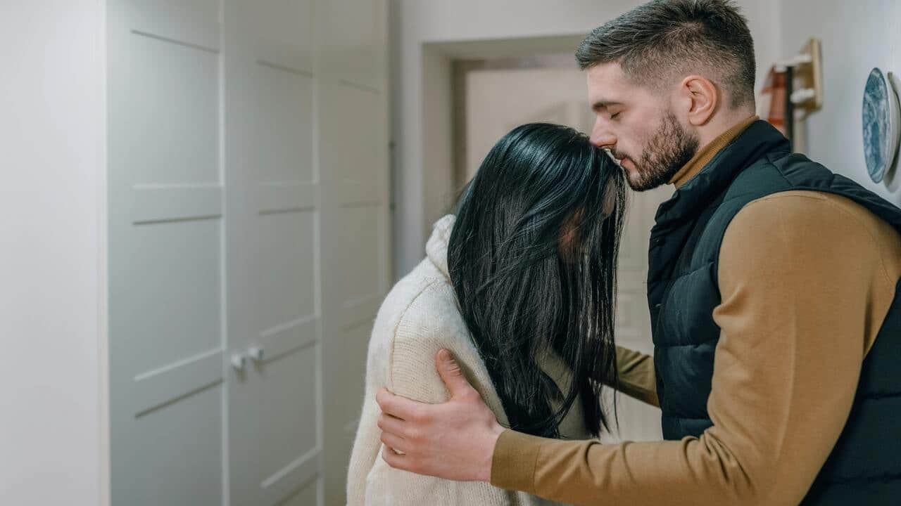 A couple reconciling after a fight