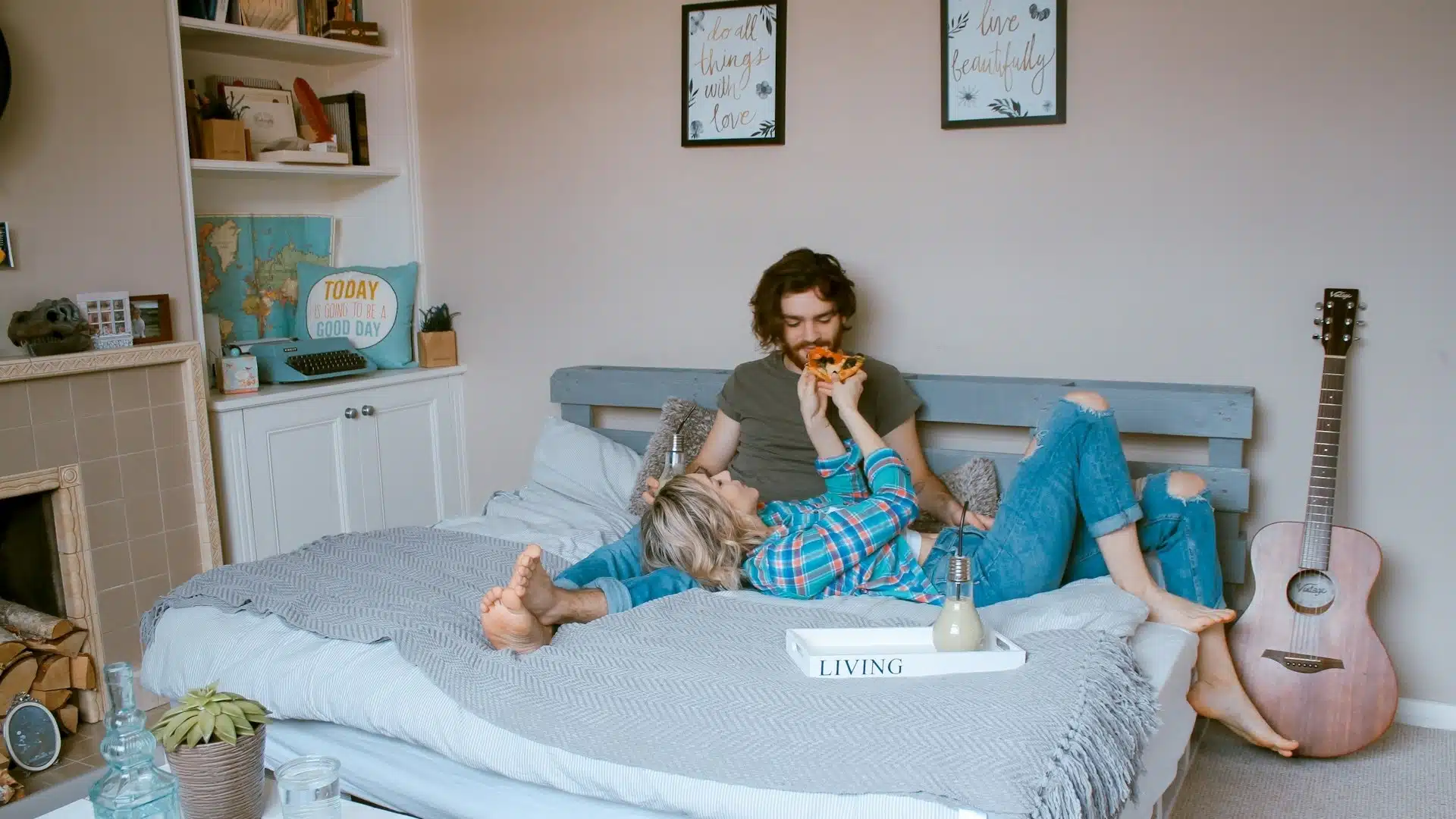 A couple in bed