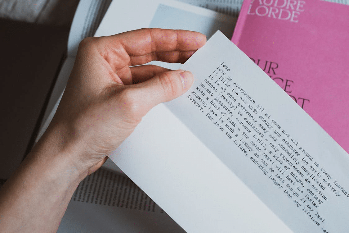 A person reading a letter