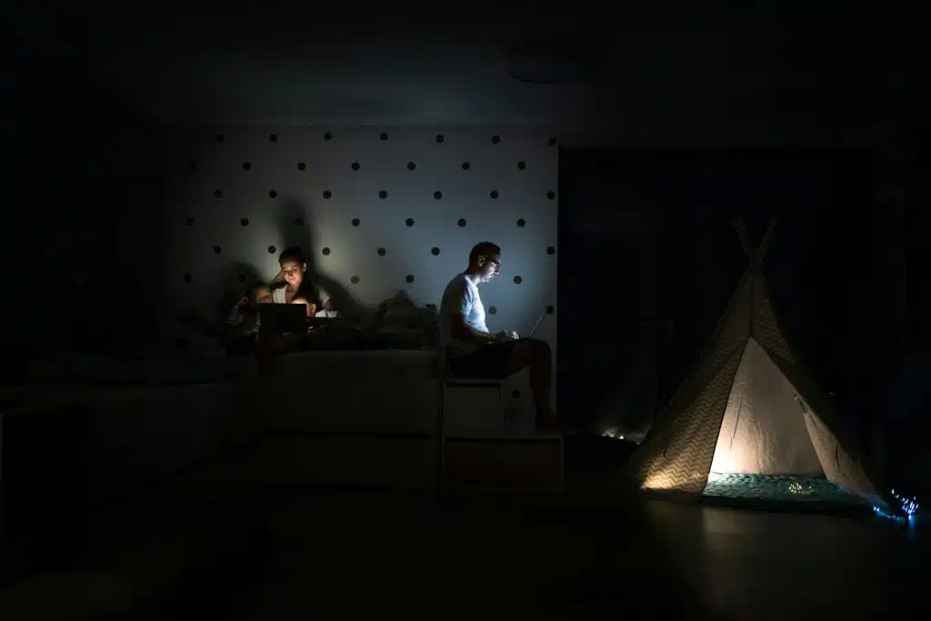 distant couple indoors