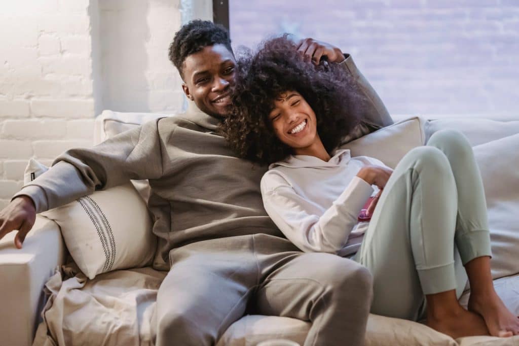 calm couple indoors