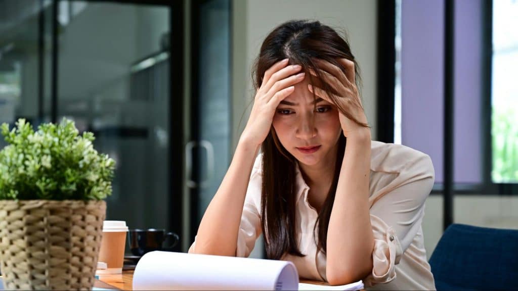 Woman looking worried