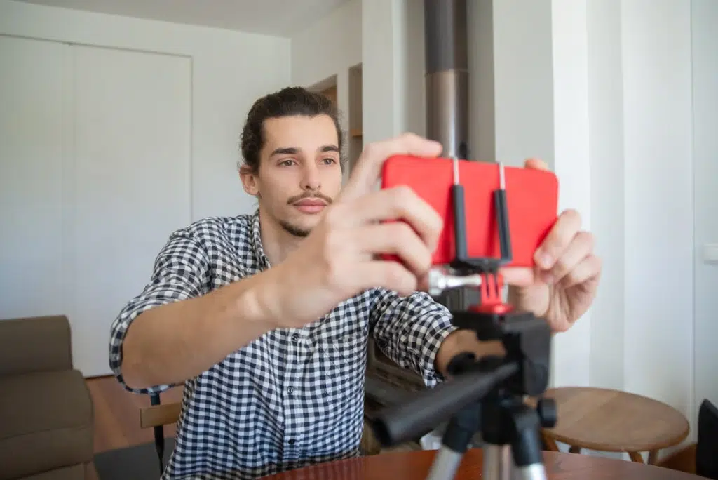 A man filming himself