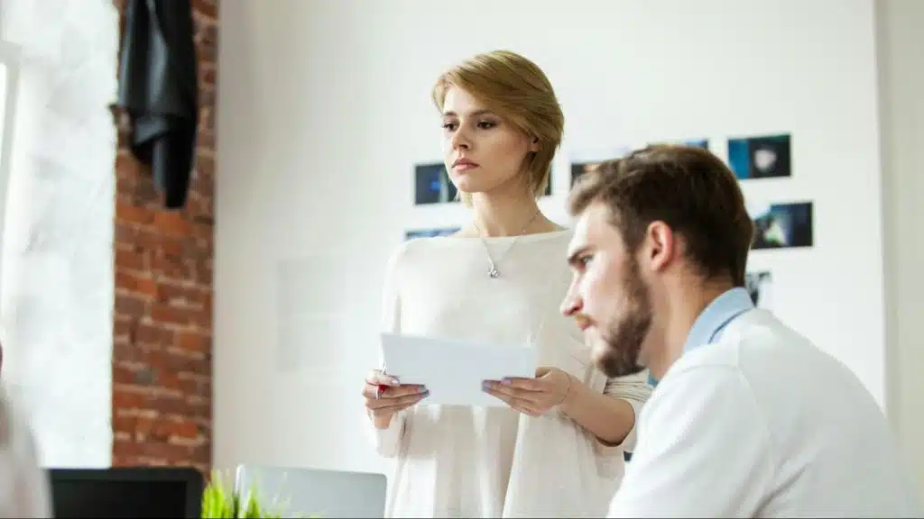 A man and woman not talking to each other