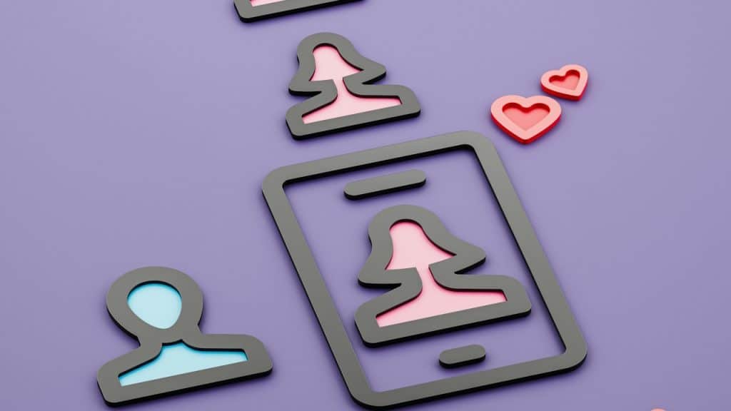 A number of different shapes on a purple surface.