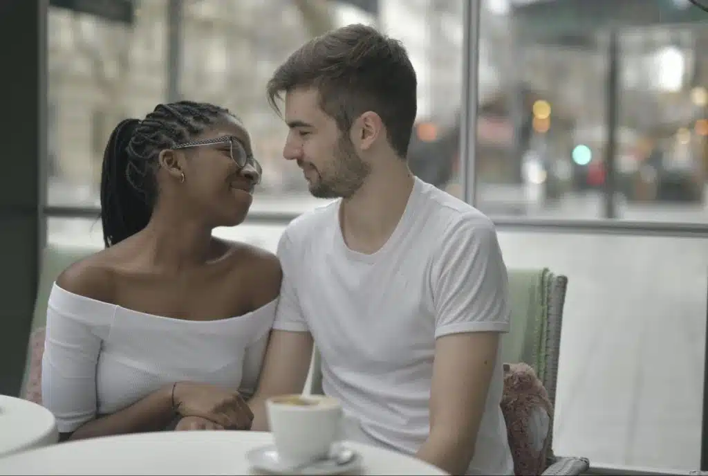 A man and woman dating