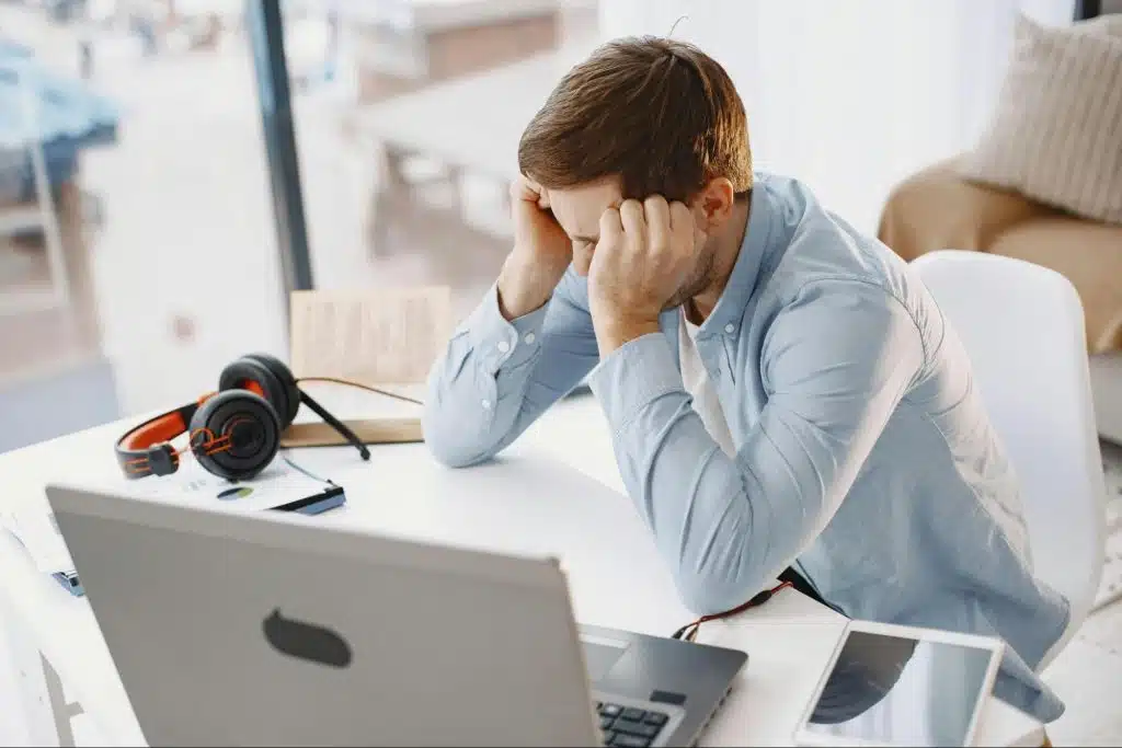 A man frustrated