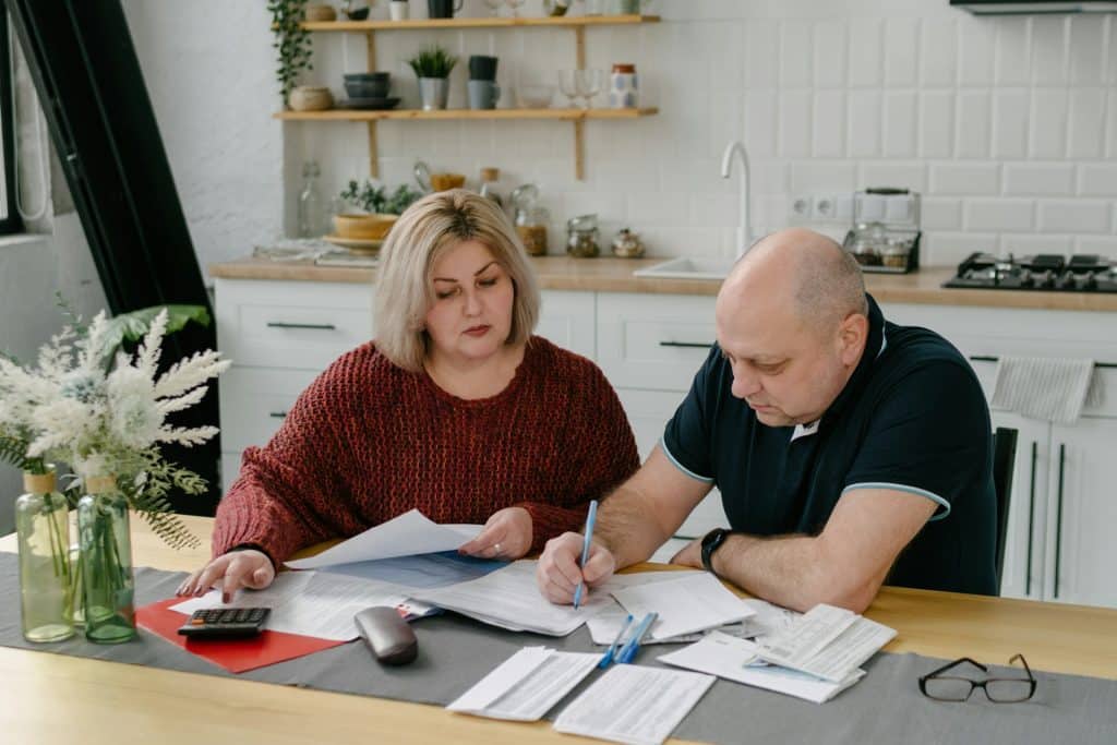 couple reviewing finances