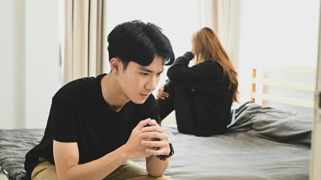 An unhappy couple with relationship problems.