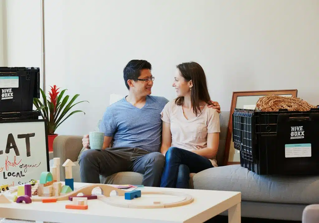 couple quiet conversation indoors