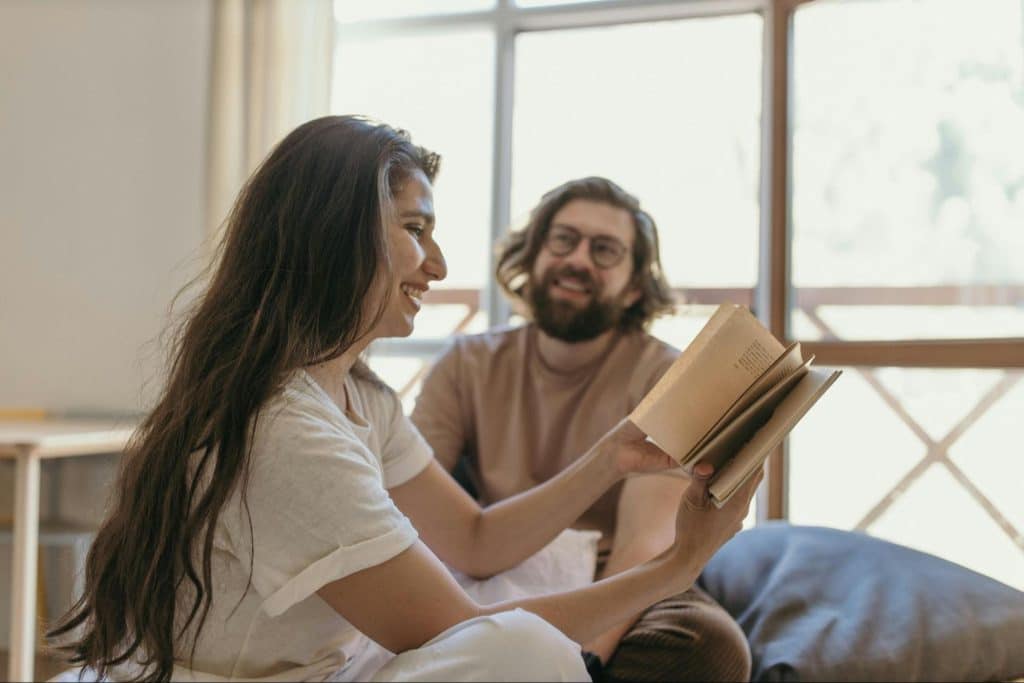 A man letting woman to do her hobby