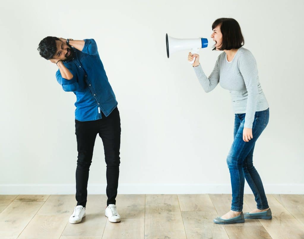 couple discussing chores