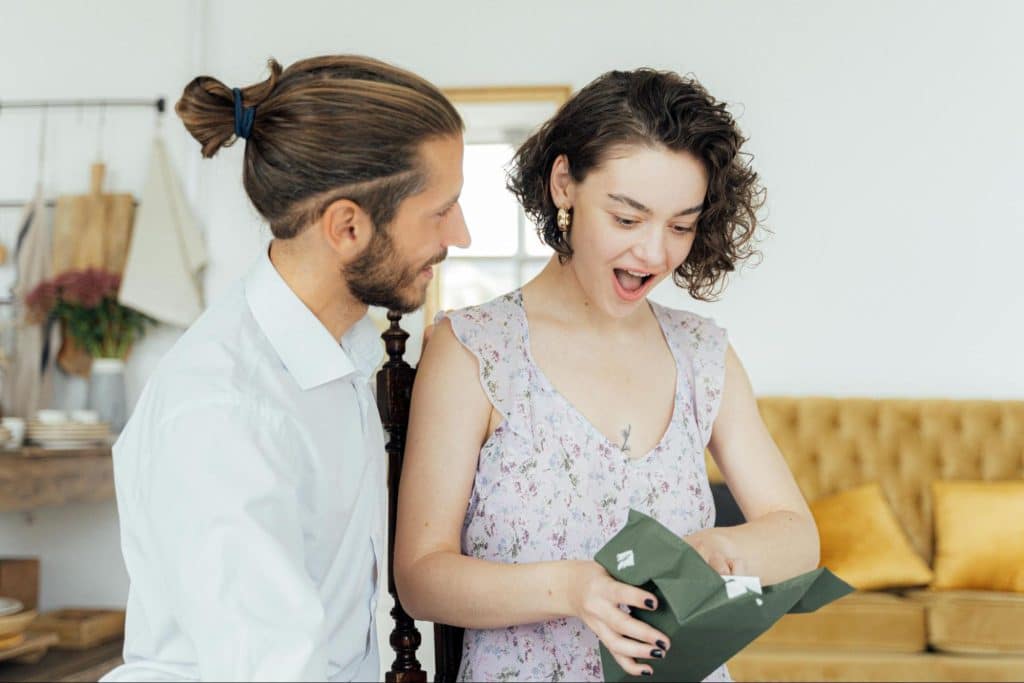 A man being romantic to a woman