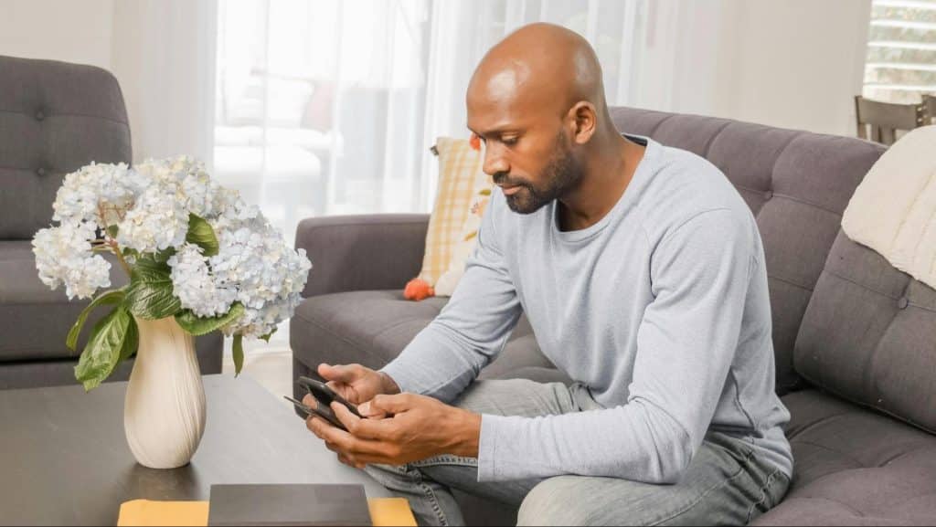 A man using his phone