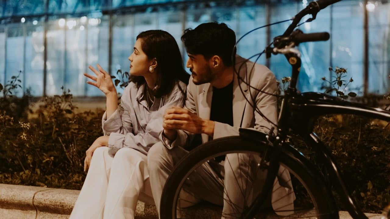 couple discussing thoughtfully