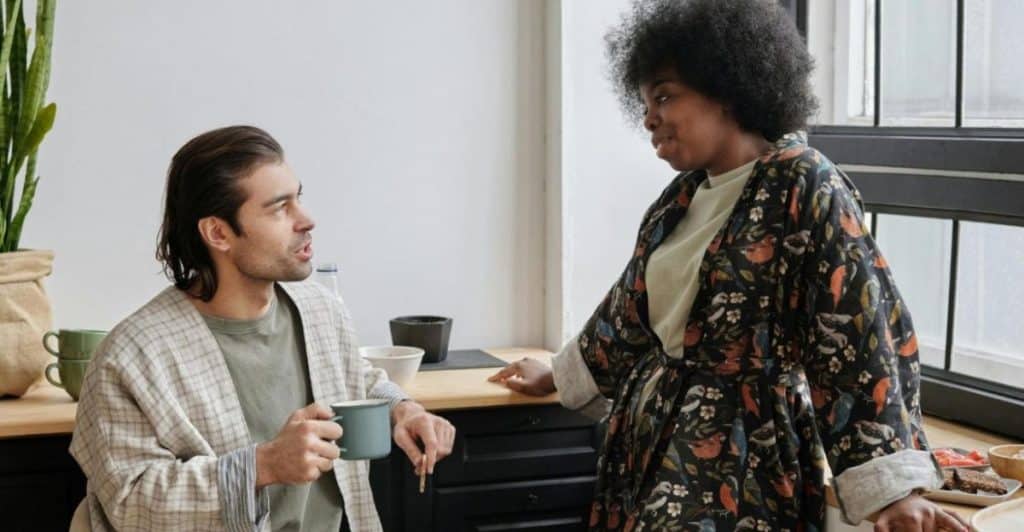 A man agreeing to a woman