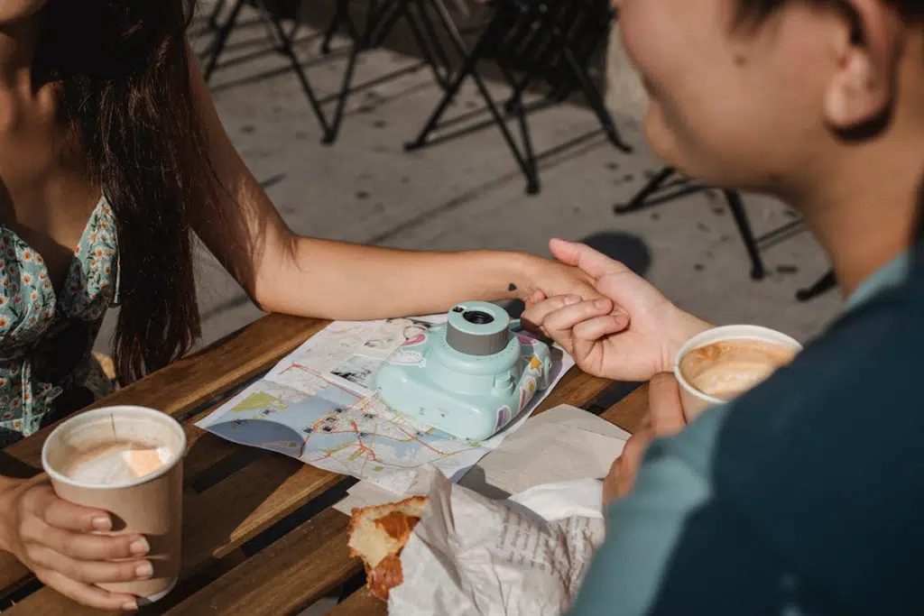 A couple holding hands