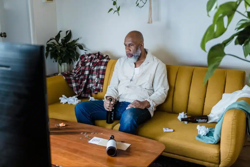 A man messy at home