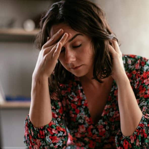 Woman looking stressed