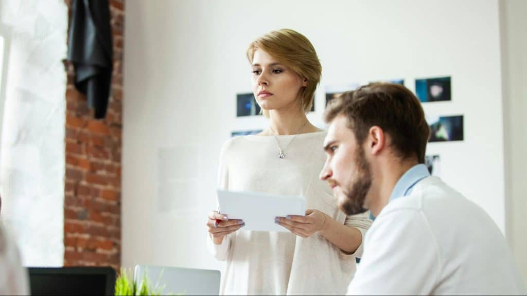 A man and woman not talking to each other 