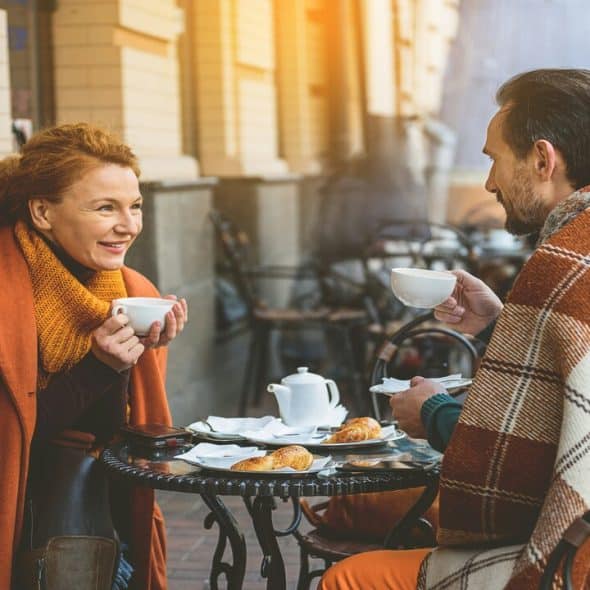 A mature couple on a date