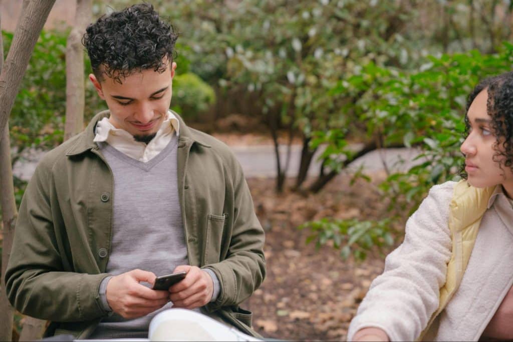 A man using a phone